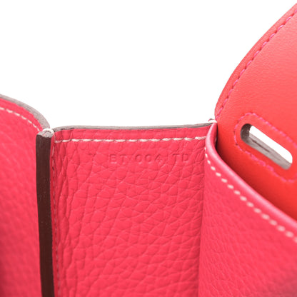 Hermes Taurillon Clemence Halzan 31 Rose Extreme Rouge De Coeur 6 of 8