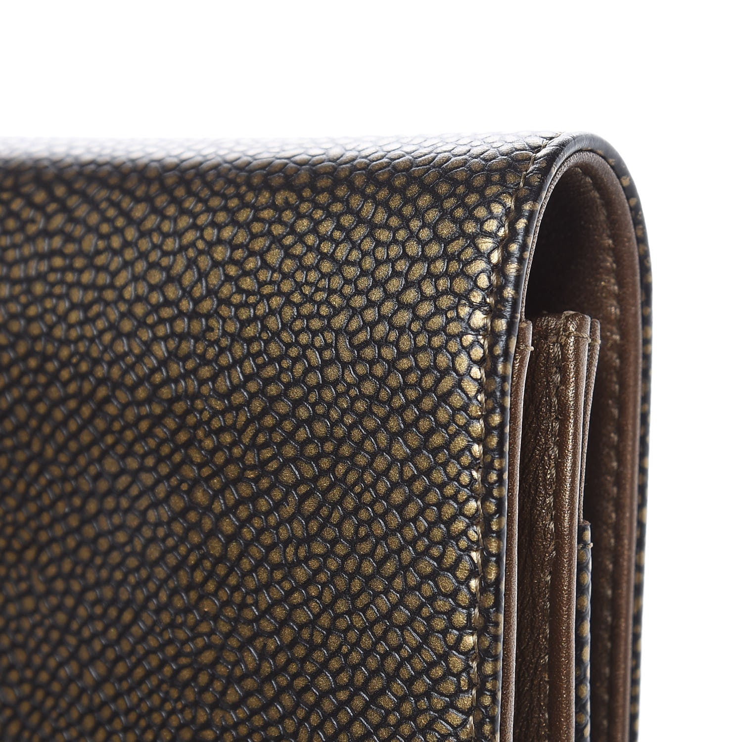 Chanel Metallic Caviar Timeless CC Wallet On Chain WOC Bronze 9 of 13