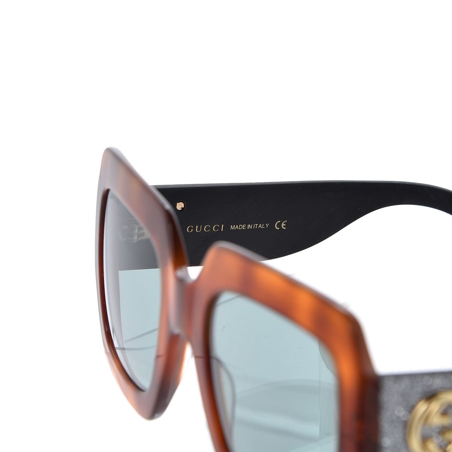 Square Frame GG0102S Sunglasses Glitter Silver Multi