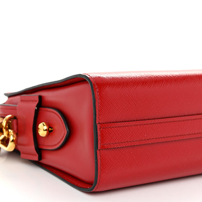 Prada Saffiano Vernice Esplanade Crossbody Bag Rosso 9 of 10