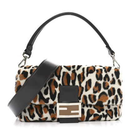 Fendi Calf Hair Leopard Print Baguette Moro 1 of 10