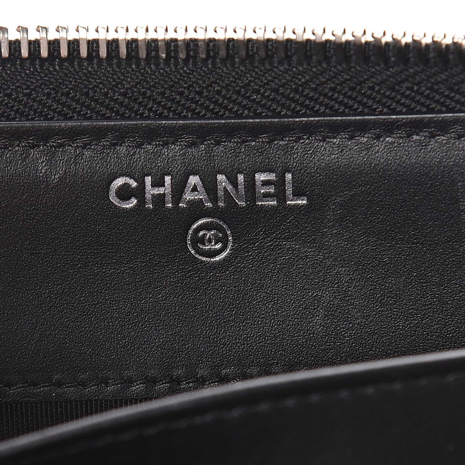 Chanel Lambskin Camellia Studded Large Gusset Zip Around Wallet Black 6 of 12