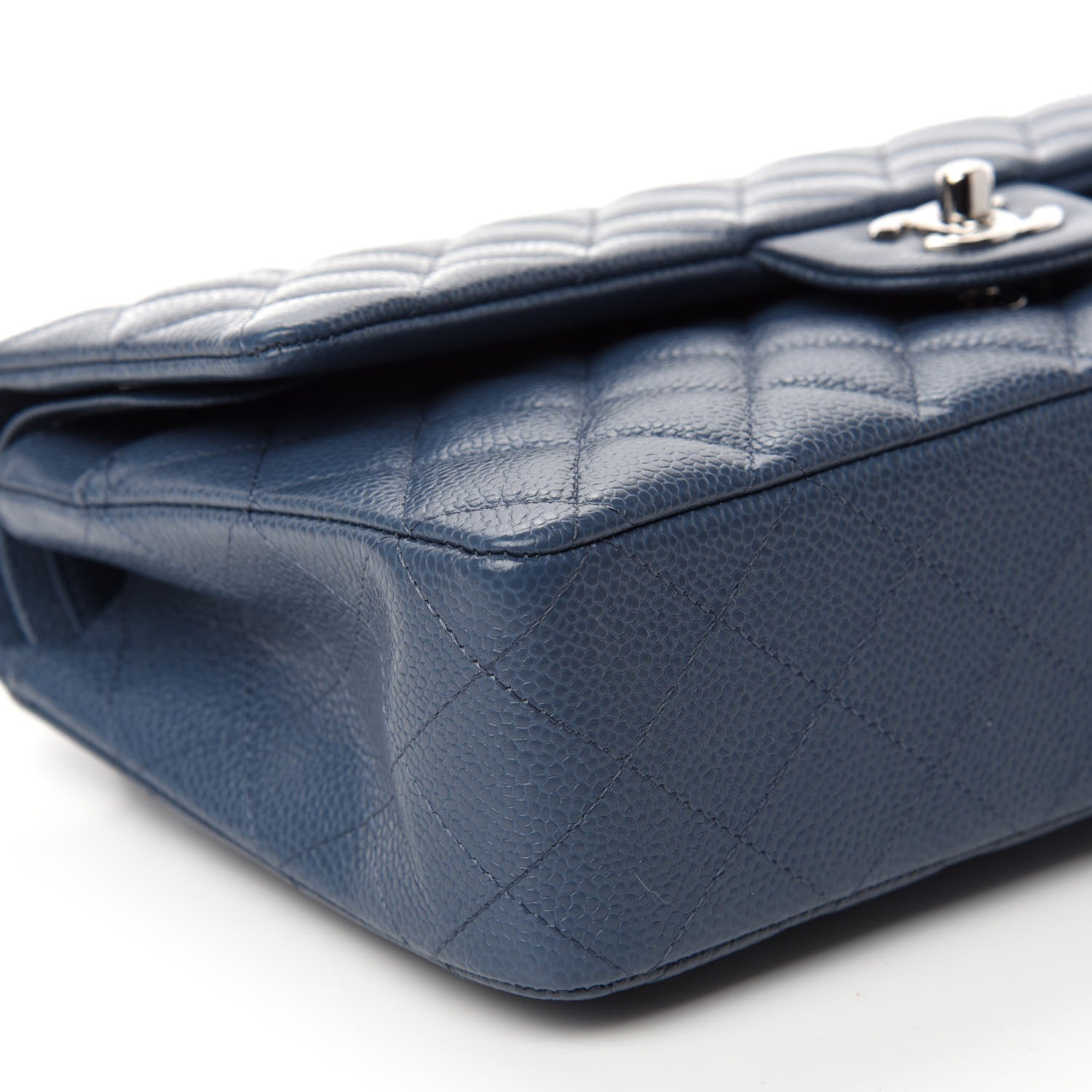 Chanel Caviar Quilted Medium Double Flap Dark Blue 7 of 12
