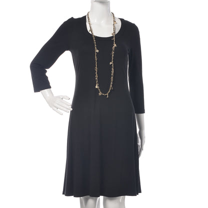 Chanel Glazed Calfskin Crystal Charm Necklace Black Gold 2 of 6