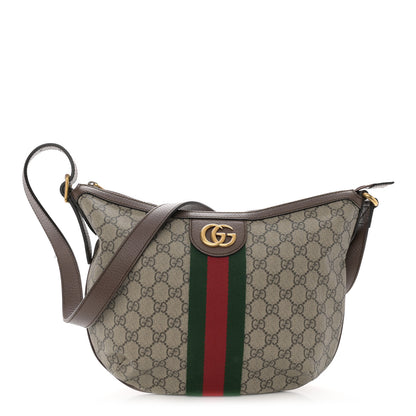 Gucci GG Supreme Monogram Web Small Ophidia Half Moon Hobo Brown 1 of 10