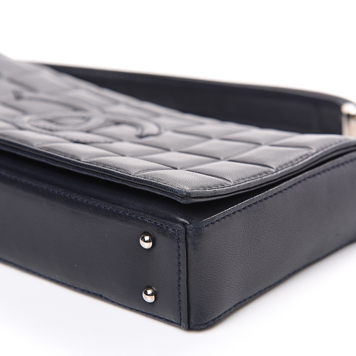 Chanel Lambskin Quilted CC Chocolate Bar Flap Navy 7 of 14