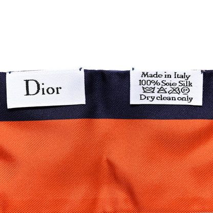 Christian Dior Silk ABCDior A Mitzah Scarf Blue Marine 3 of 4