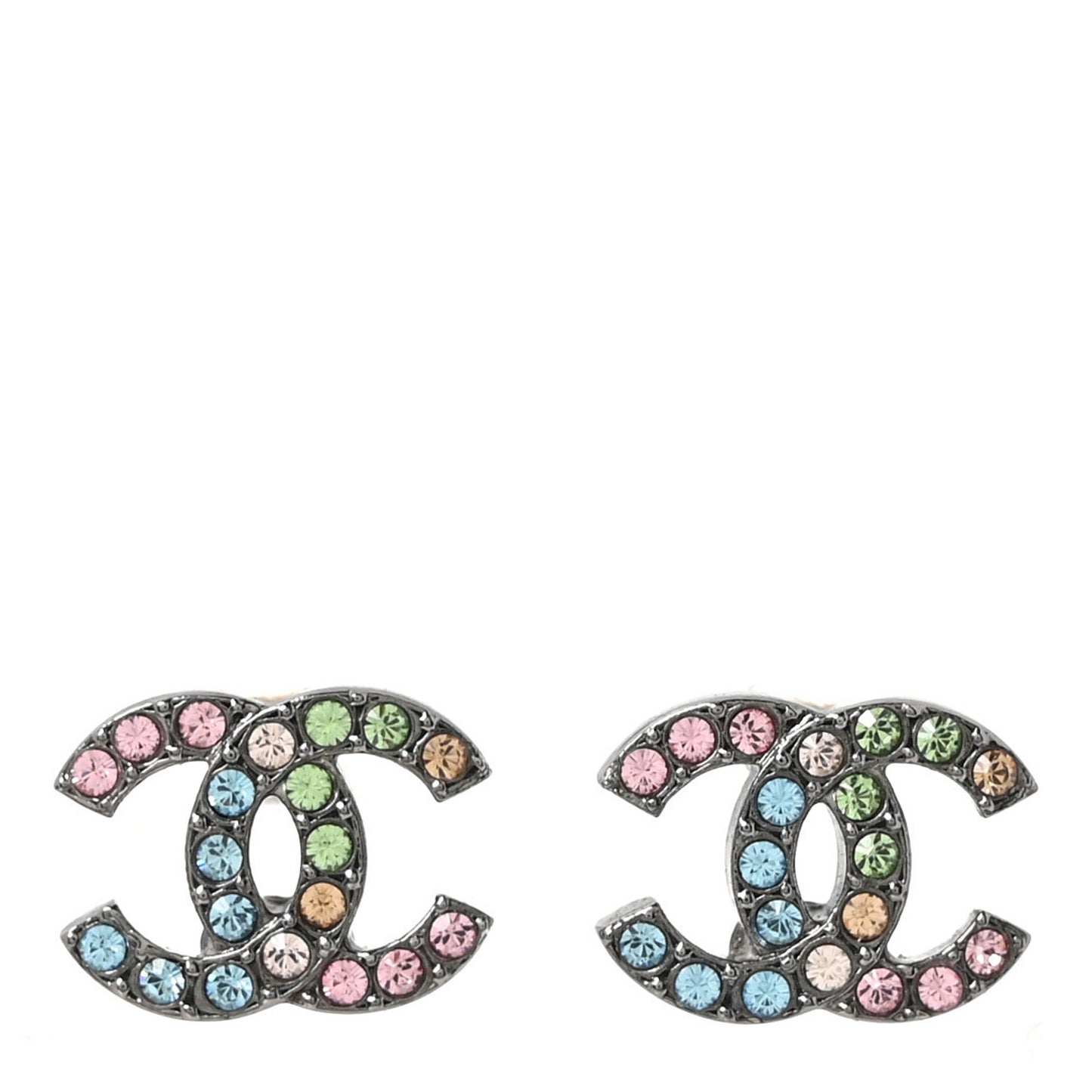 Ruthenium Crystal CC Earrings Multicolor