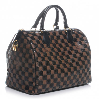 Louis Vuitton Damier Paillettes Speedy 30 Black 3 of 8