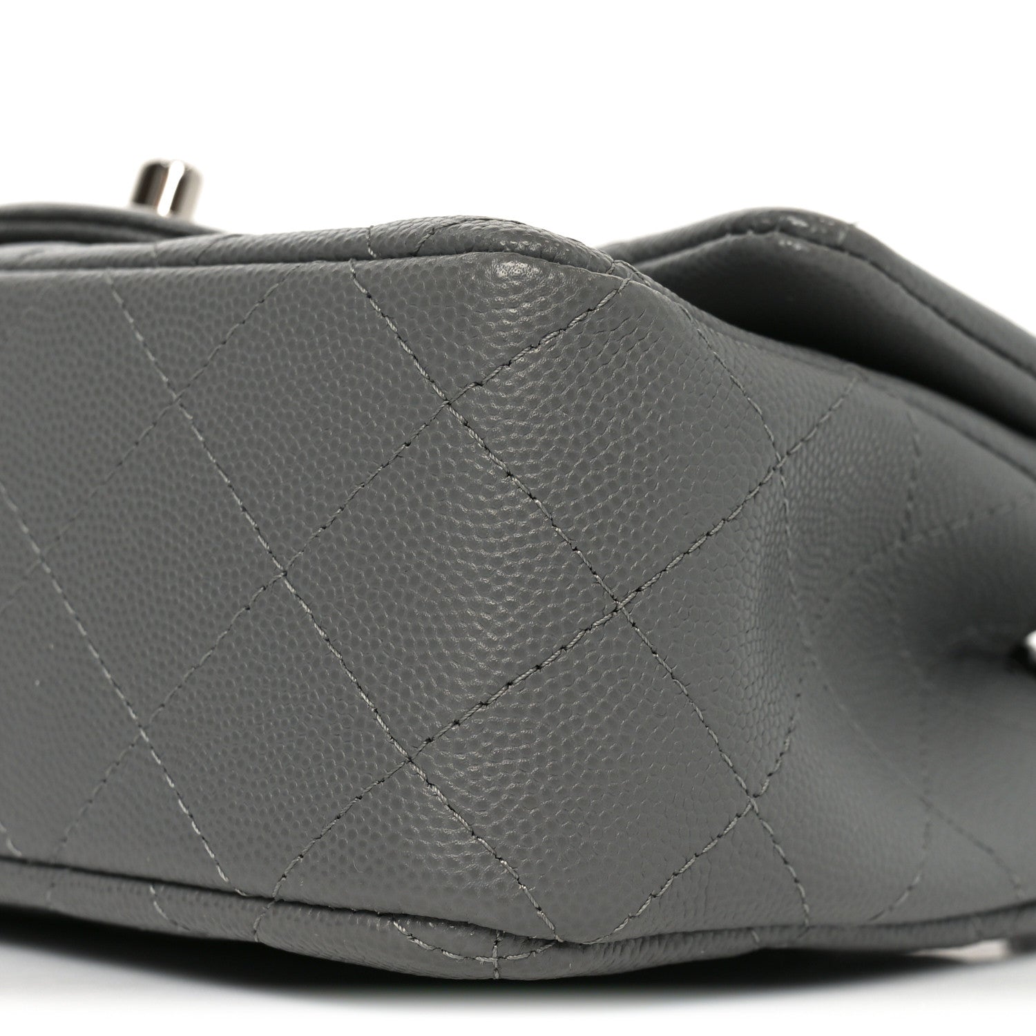 Chanel Caviar Quilted Mini Rectangular Flap Grey 10 of 11