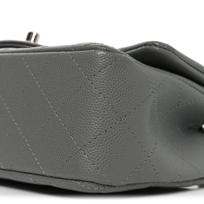 Chanel Caviar Quilted Mini Rectangular Flap Grey 10 of 11
