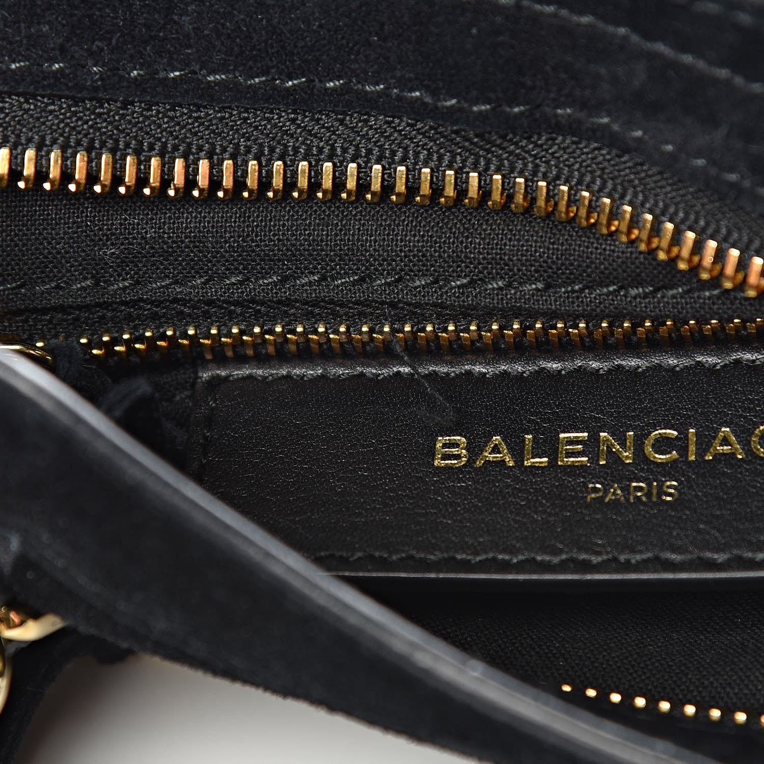 Balenciaga Baby Daim Suede Gold Metallic Edge Hardware Mini City Black 8 of 10