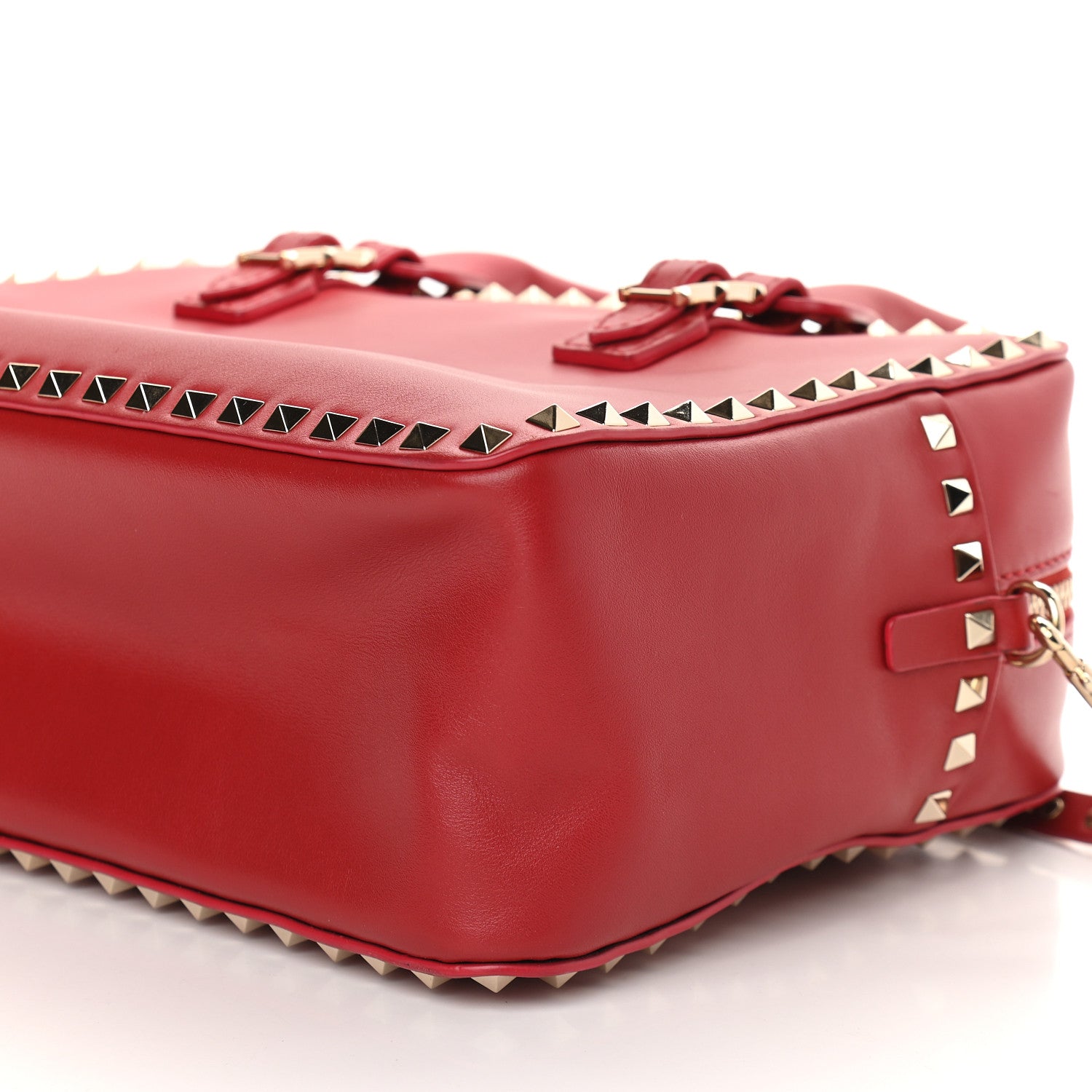 Valentino Garavani Vitello Rockstud Top Handle Satchel Rosso Valentino 6 of 8