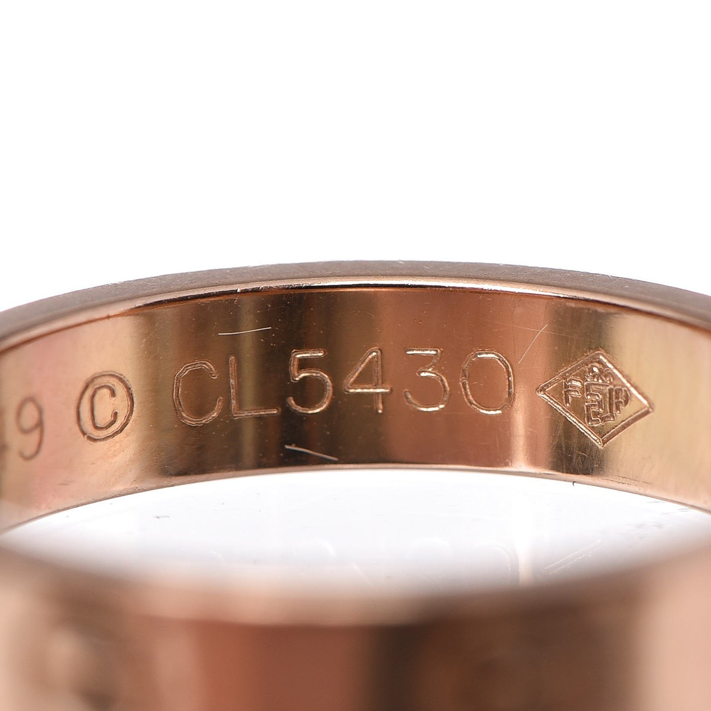 18K Pink Gold 3.5mm LOVE Wedding Band Ring 49 4.75