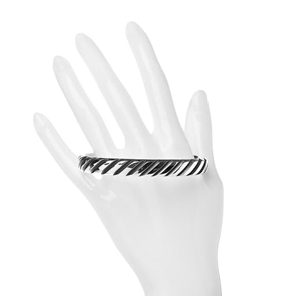 David Yurman Sterling Silver Mens Forged Carbon Cuff Bracelet 2 of 4
