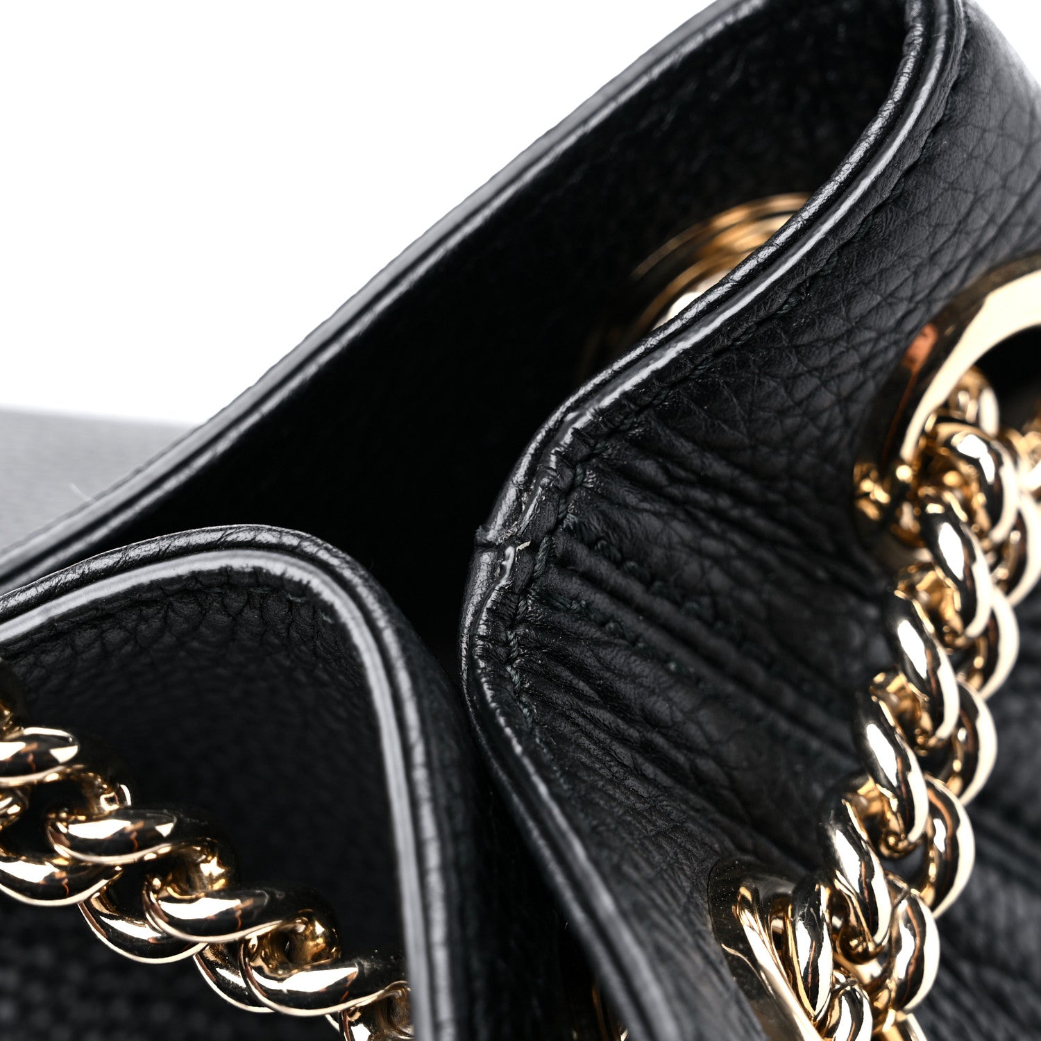 Gucci Pebbled Calfskin Medium Soho Chain Shoulder Bag Black 10 of 10