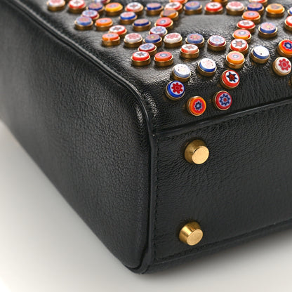 Christian Dior Grained Calfskin Cannage Beaded Mini Lady Dior Black Multicolor 6 of 7