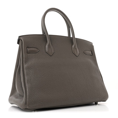 Hermes Taurillon Clemence Birkin 30 Etain 3 of 15