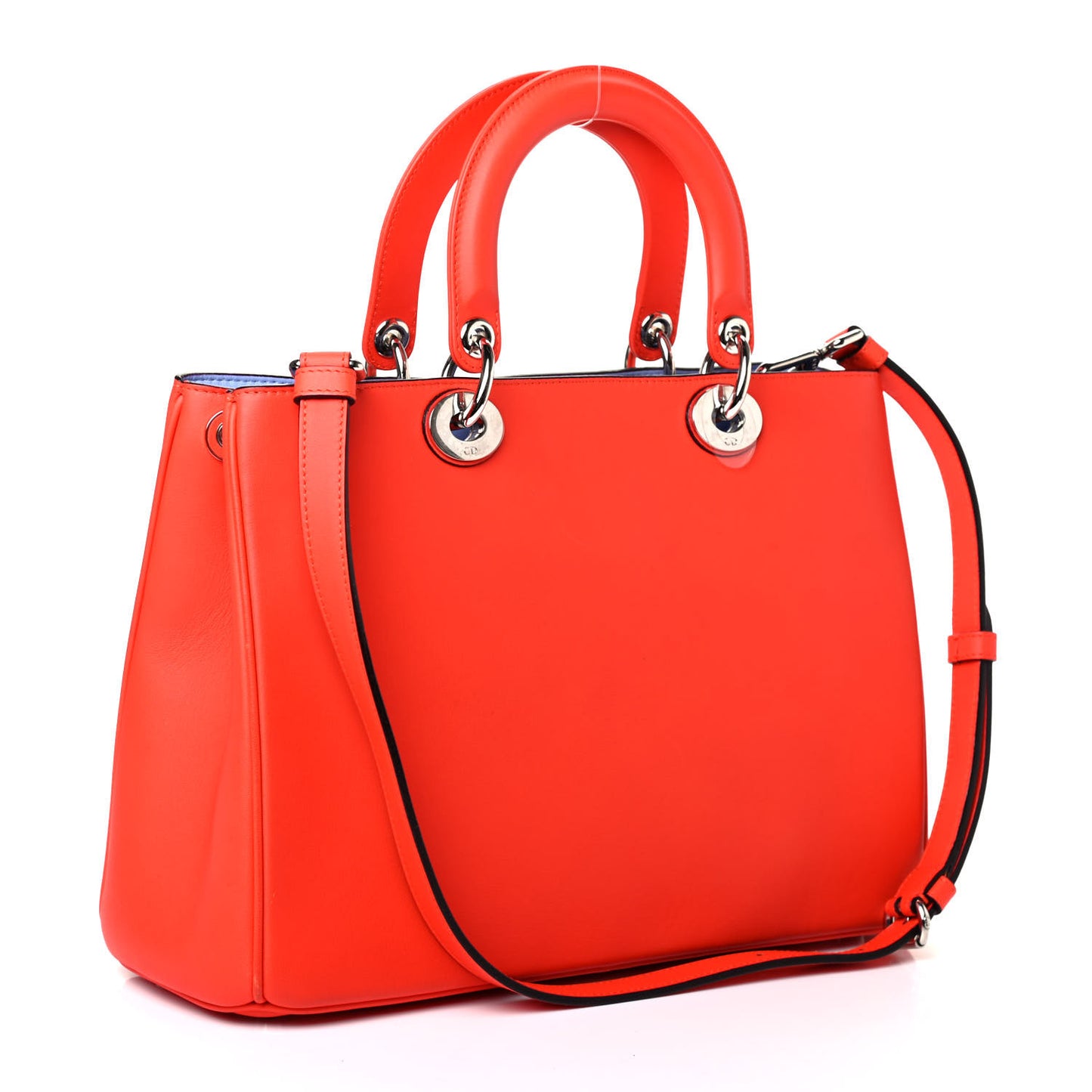 Smooth Calfskin Medium Diorissimo Tote Orange Light Blue