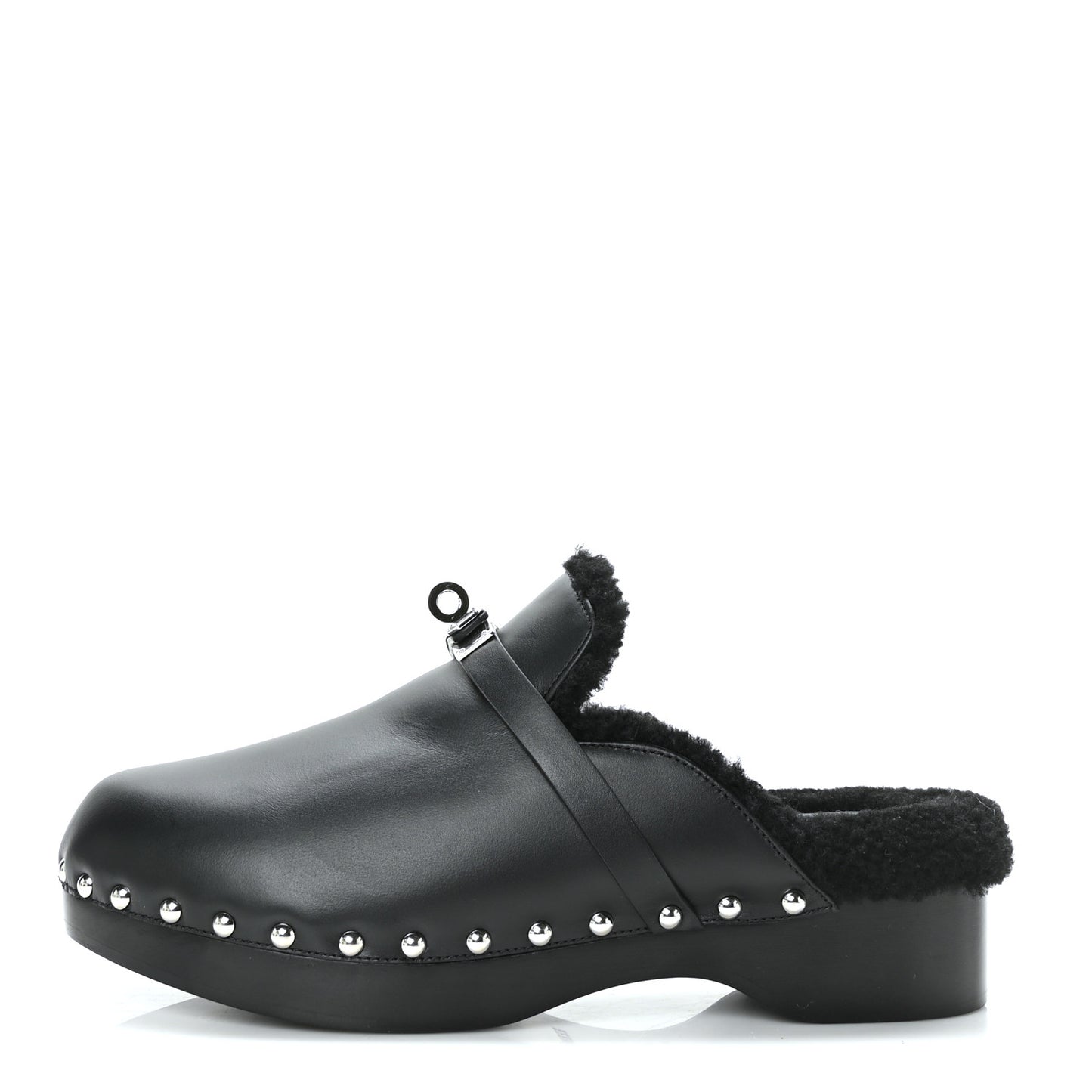 Calfskin Woolskin Carlotta Mules 38 Black