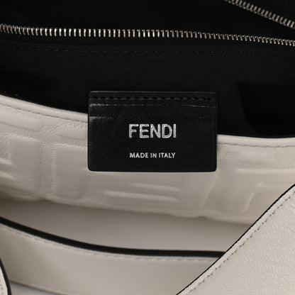 Fendi Nappa FF 1974 Embossed Belt Baguette Bag White 6 of 9