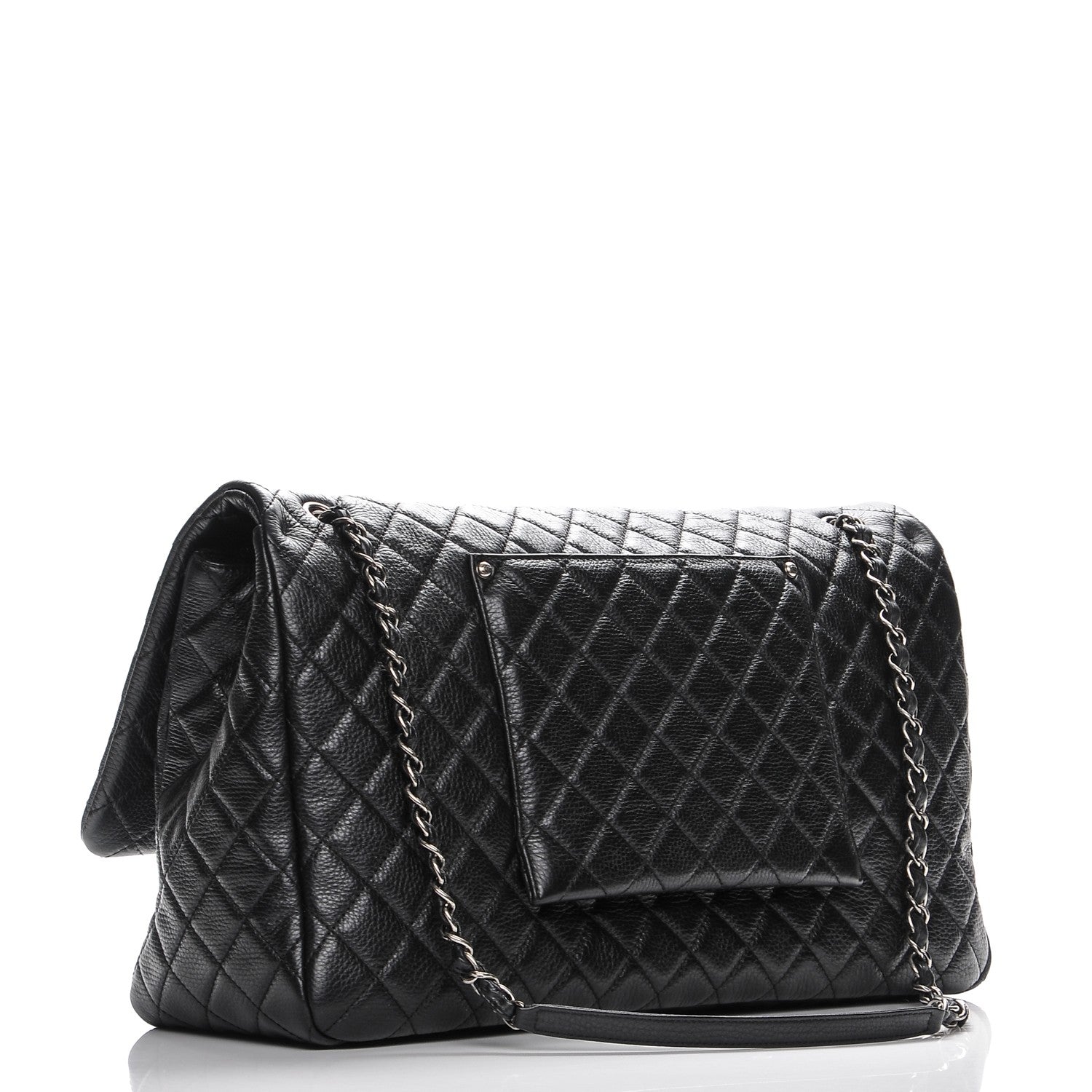 Chanel Calfskin Quilted XXL Travel Flap Bag Black 3 of 7