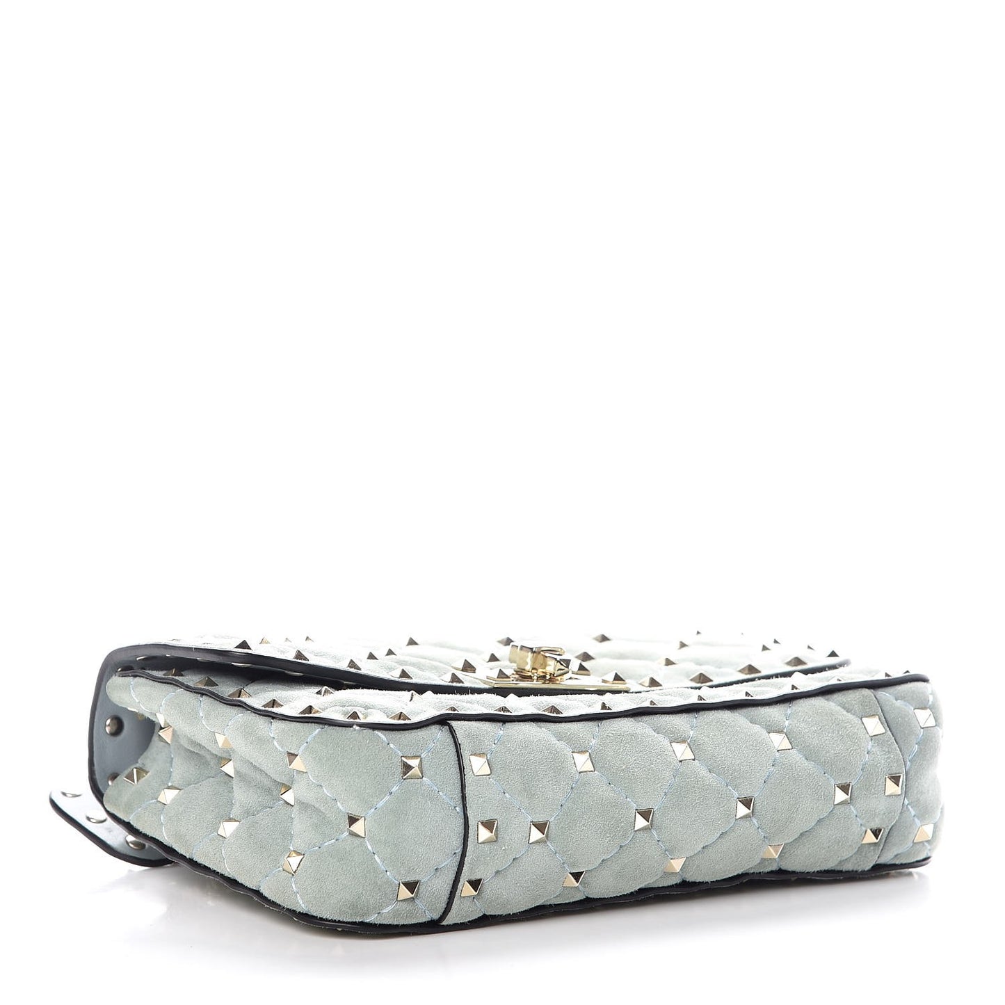 Suede Small Rockstud Spike Shoulder Bag Nube