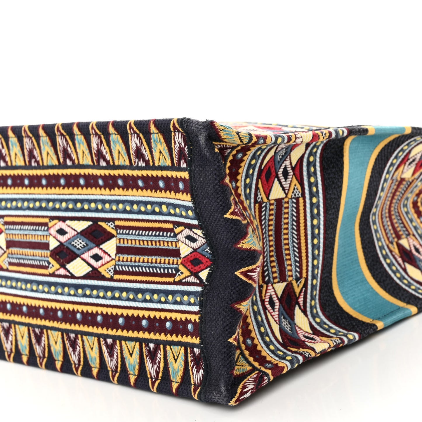 Canvas Embroidered Book Tote Blue Multicolor