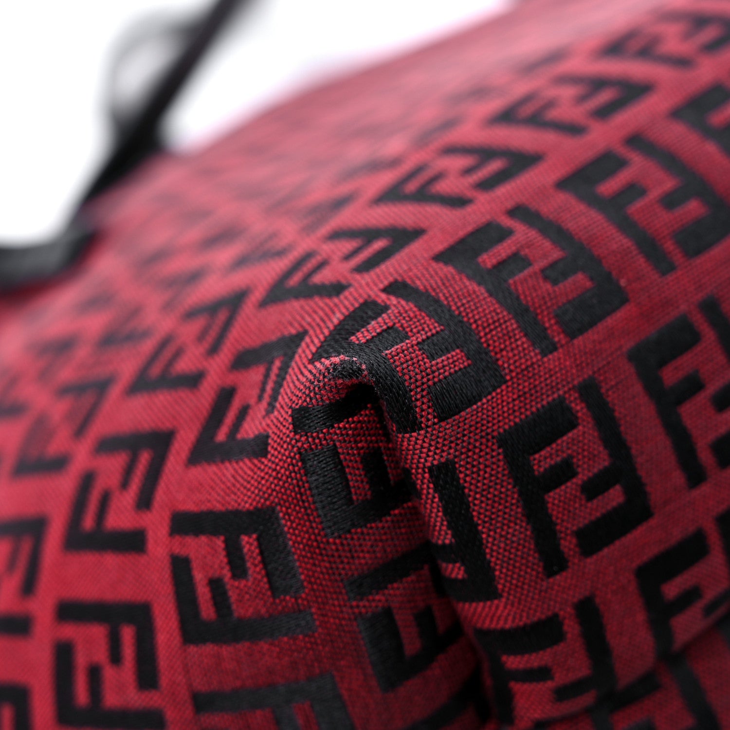 Fendi Zucchino Tote Red Black 12 of 13