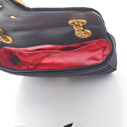 Gucci Velvet Matelasse Mini GG Marmont Shoulder Bag Black 6 of 9