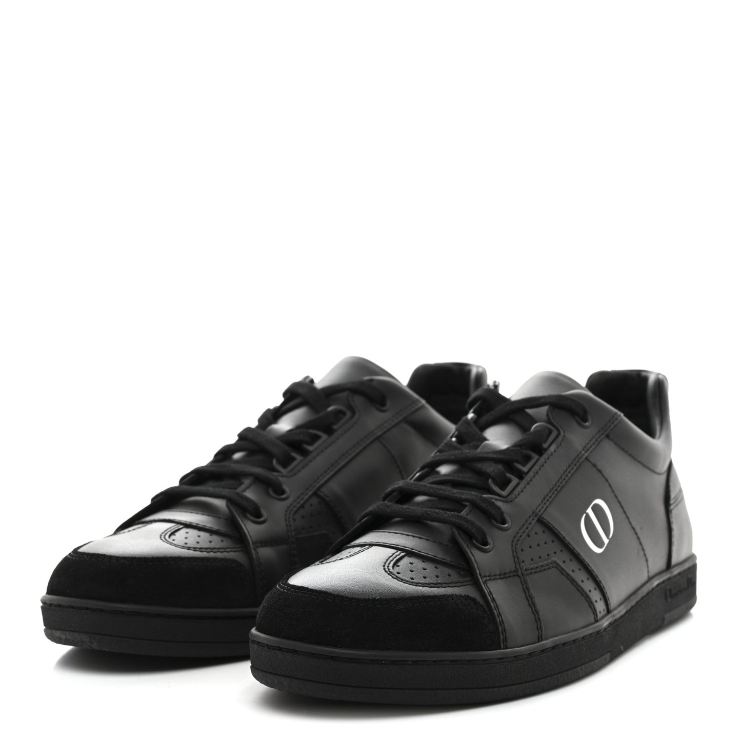 Calfskin Suede Logo Sneakers 40 Black