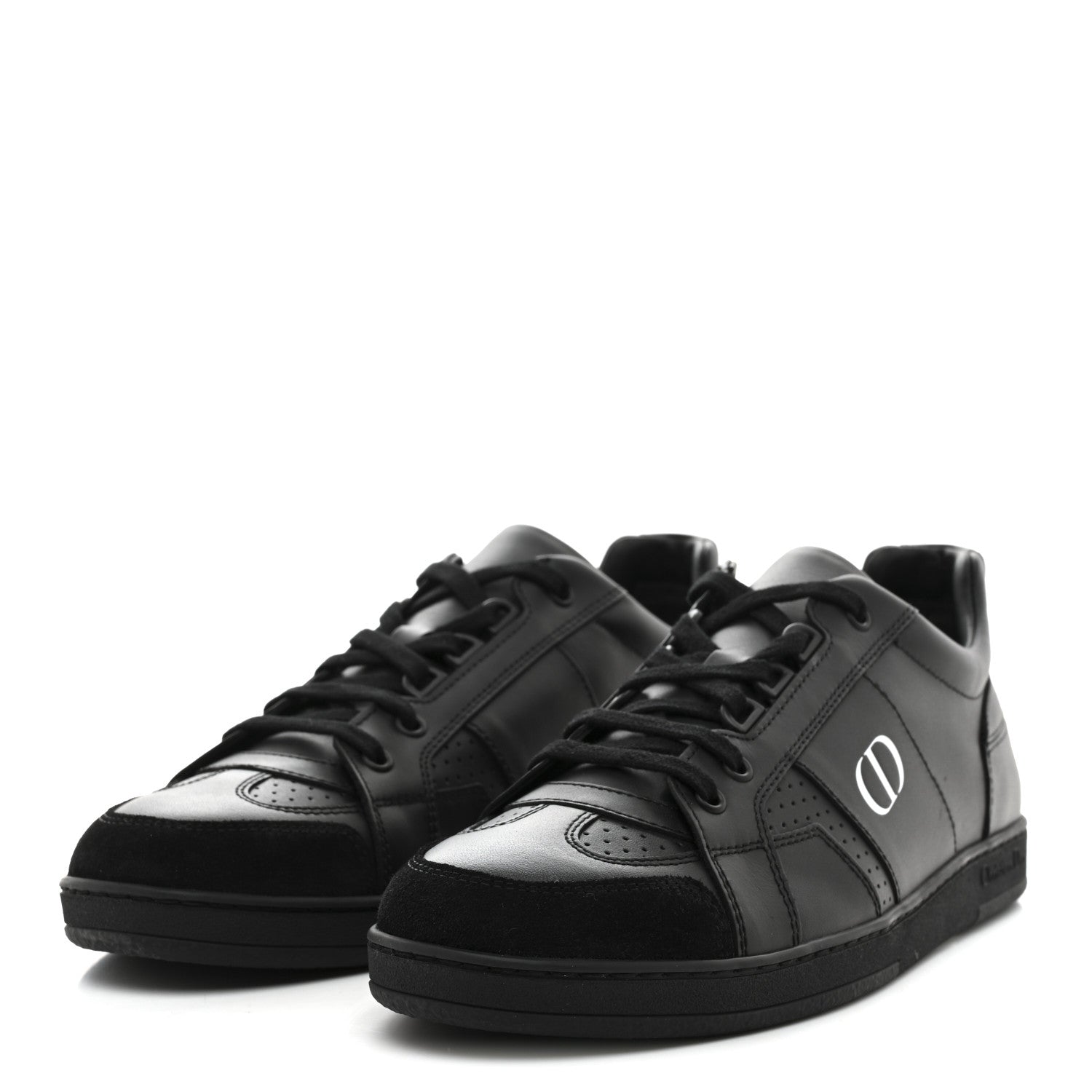 Christian Dior Calfskin Suede Logo Sneakers 40 Black 4 of 10