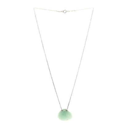 Tiffany Sterling Silver Green Aventurine Elsa Peretti Cat Island Isle Shell Pendant Necklace 3 of 6