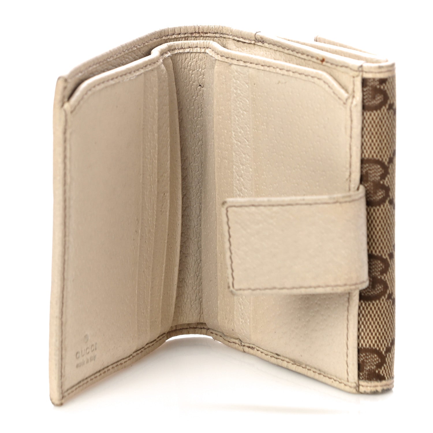 Gucci Monogram Metal Bar French Flap Wallet Off White 5 of 15