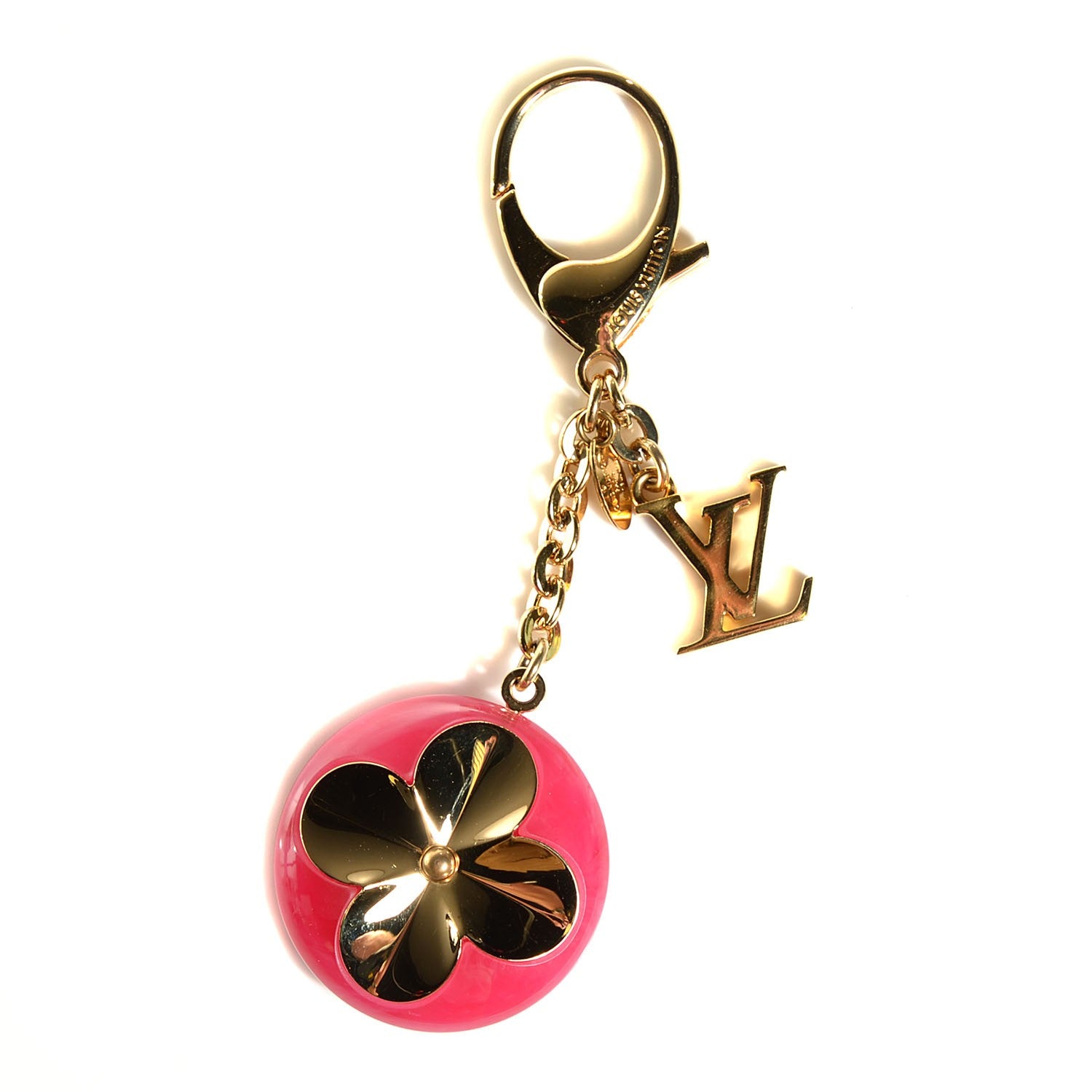 Louis Vuitton Acetate Hollow Flower Bag Charm Fuchsia 1 of 7