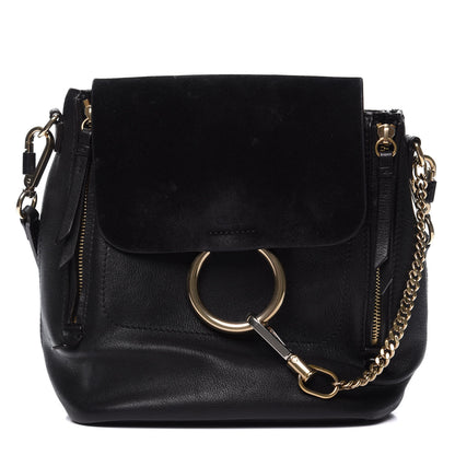 Chloe Suede Calfskin Small Faye Backpack Black 1 of 11
