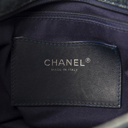 Chanel Denim Camellia Embroidered Large Just Mademoiselle Blue 8 of 10