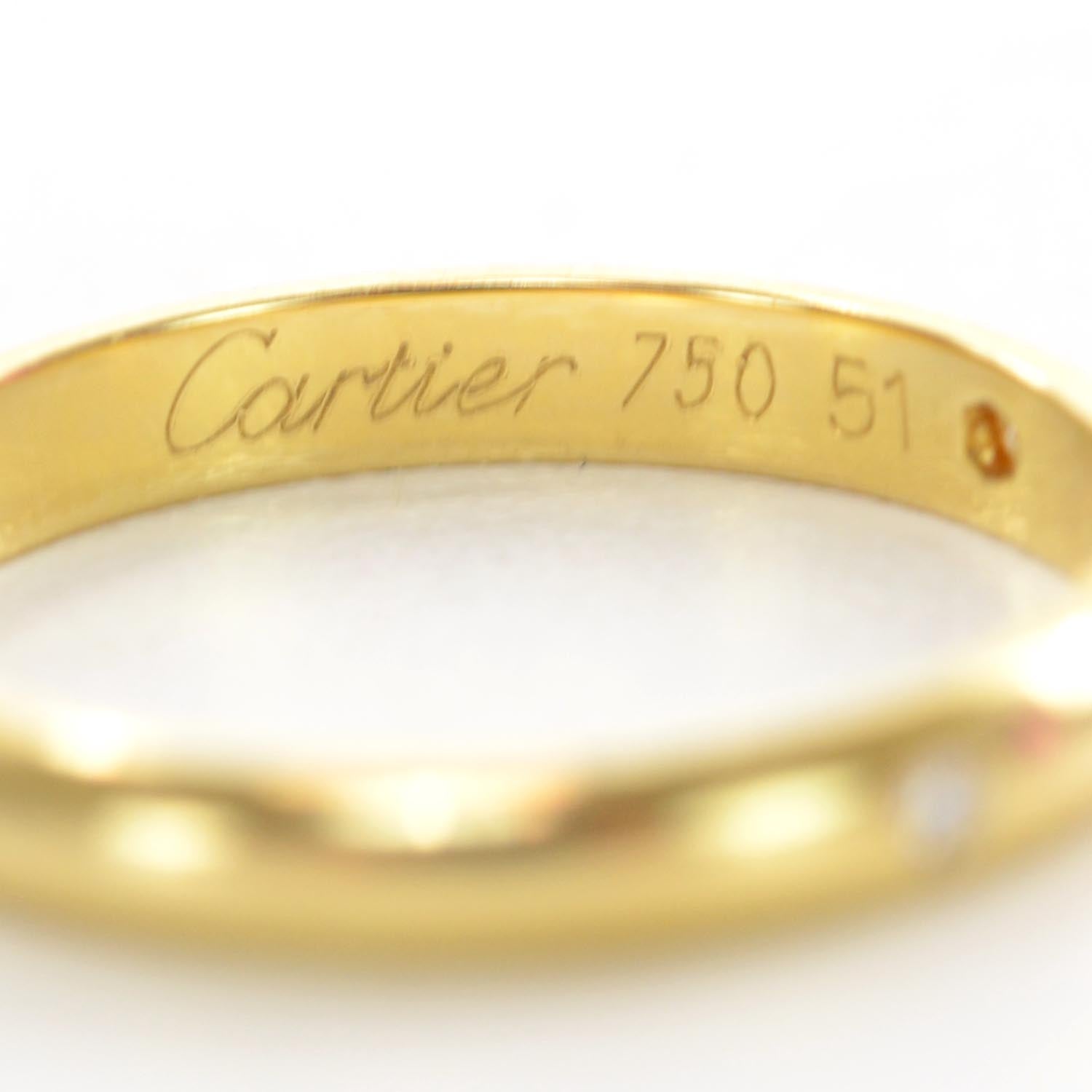 Cartier 18k Yellow Gold Diamond Ring 51 5.75 7 of 7