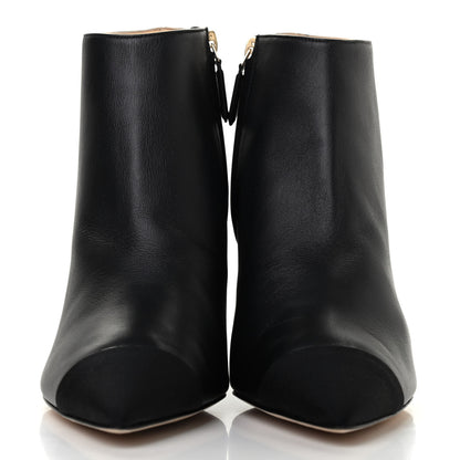 Chanel Lambskin Grosgrain Cap Toe Short Ankle Boots 40.5 Black 2 of 8