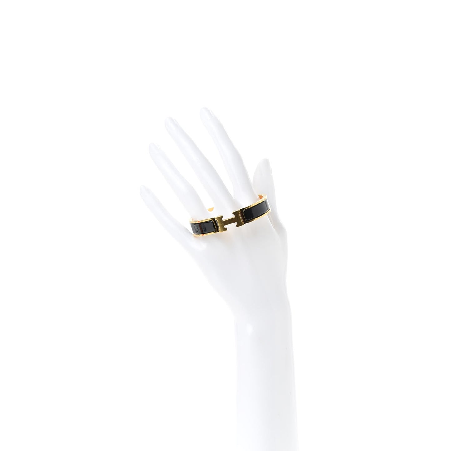 Enamel Narrow Clic Clac H Bracelet PM Black