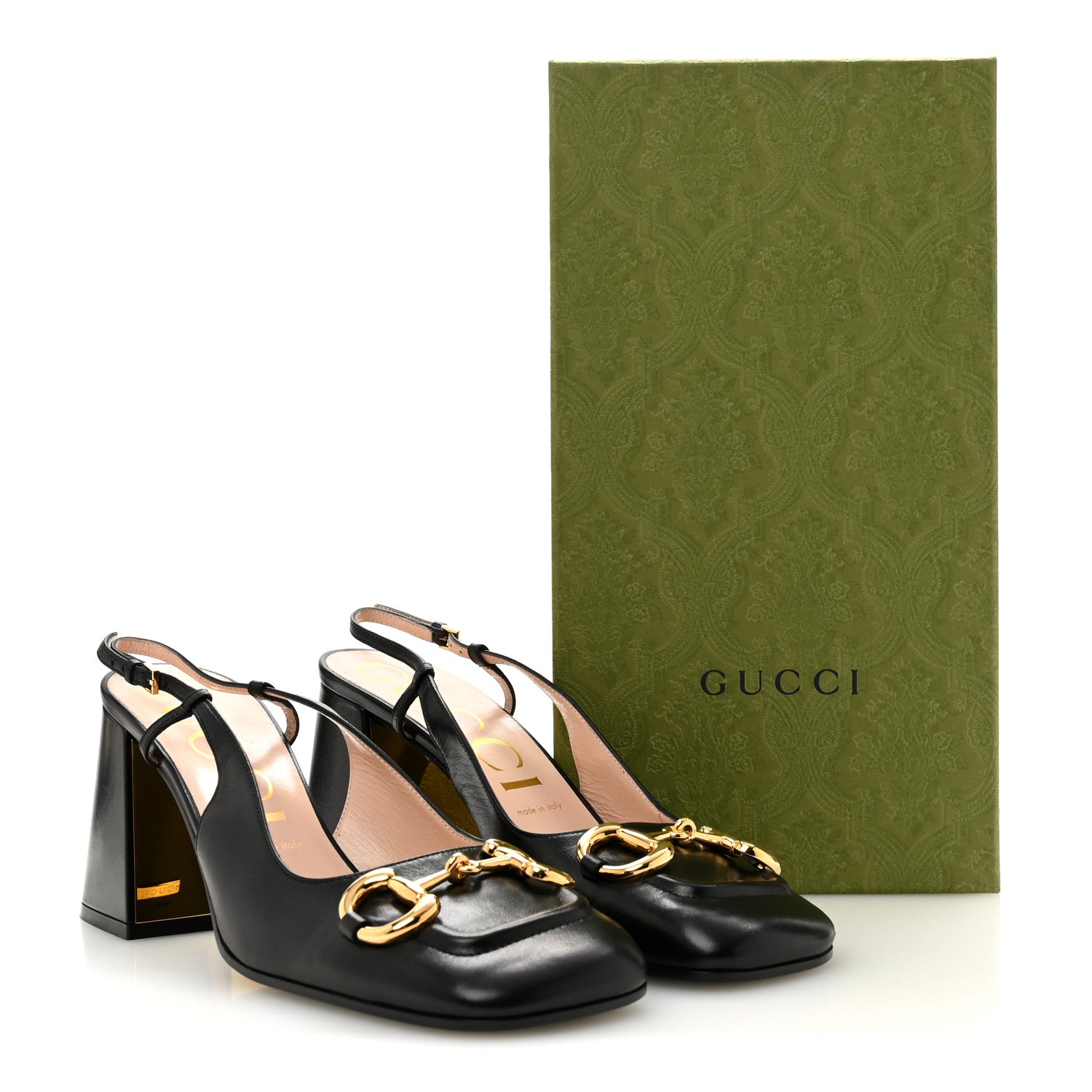 Gucci Malaga Kid Horsebit 75mm Slingback Pumps 40 Black 11 of 11