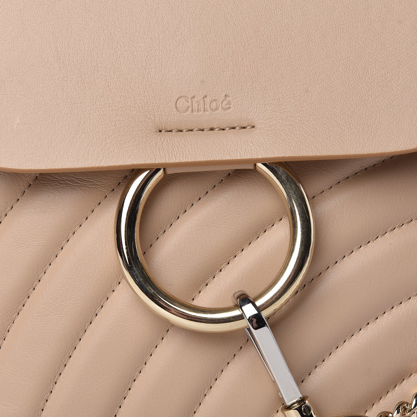 Calfskin Quilted Medium Faye Backpack Pearl Beige