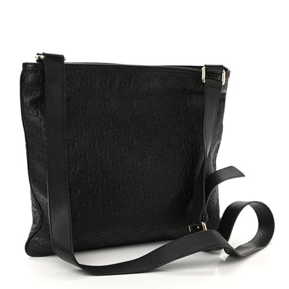Gucci Guccissima Medium Flat Messenger Bag Black 3 of 10