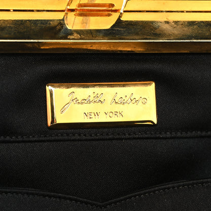 Judith Leiber Crystal Trim Satin Evening Bag Clutch Black 9 of 13