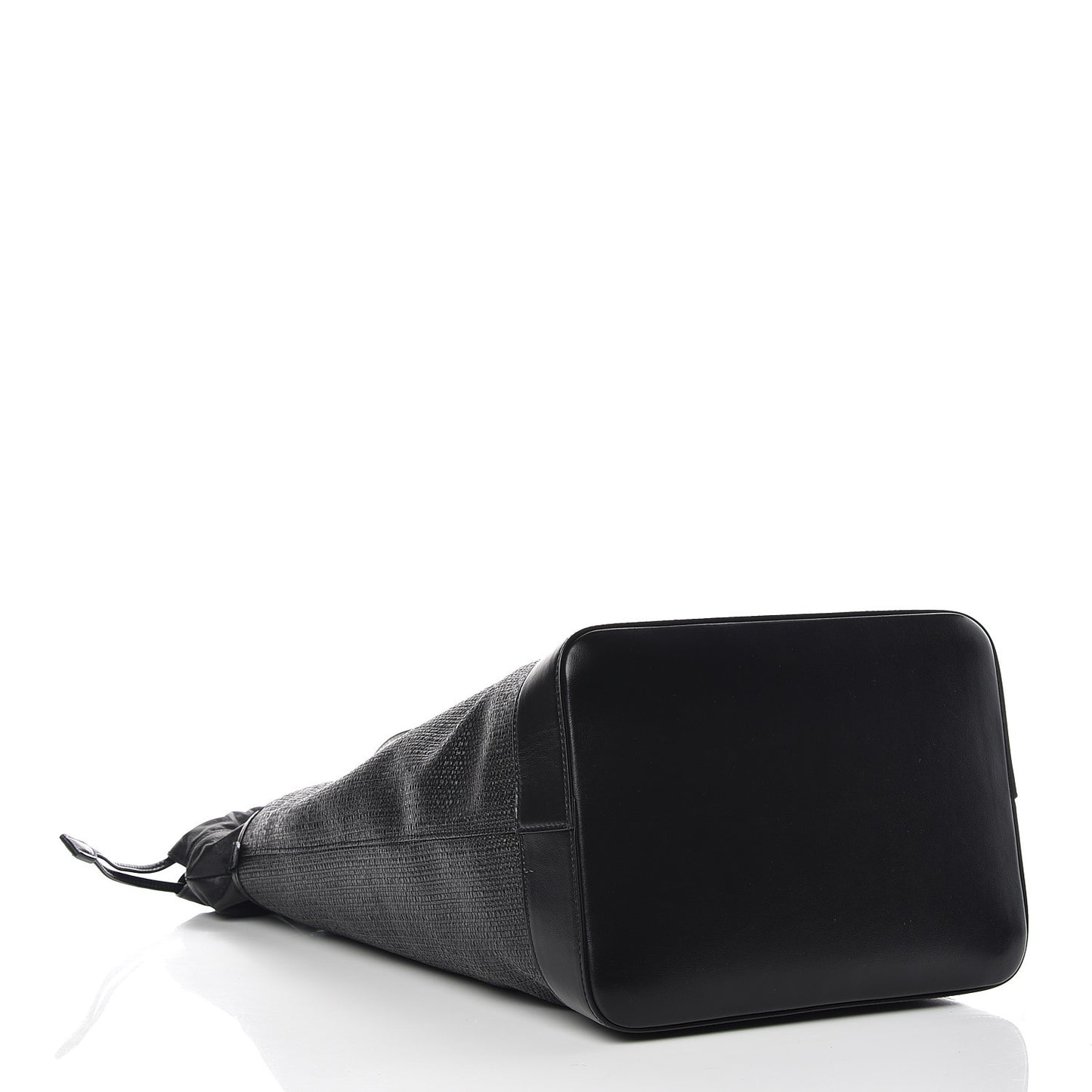 Linen Canvas Teddy Shopping Bag Black