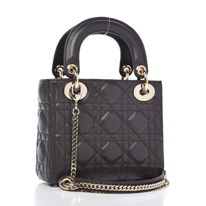 Christian Dior Lambskin Cannage Mini Lady Dior Dark Grey 3 of 10