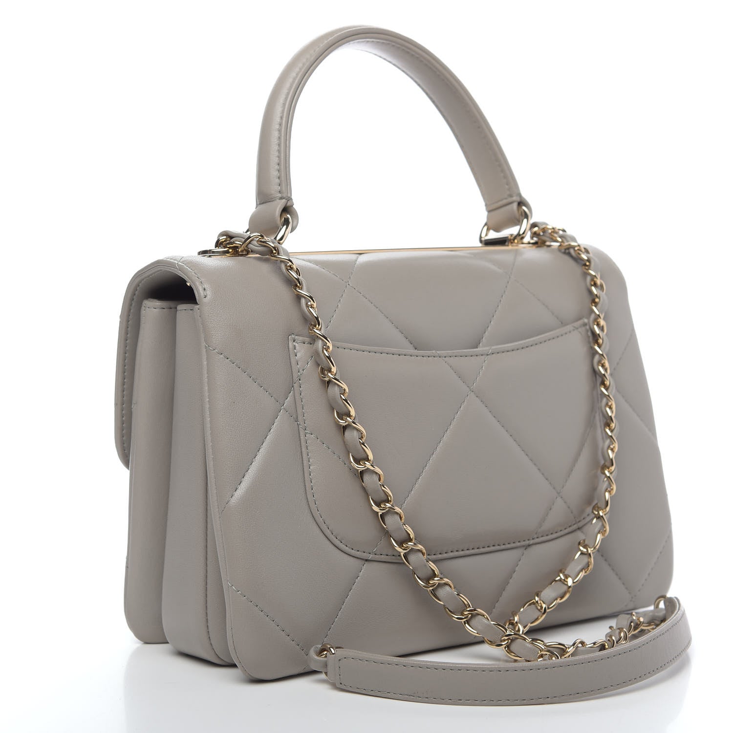 Chanel Lambskin Quilted Small Trendy CC Top Handle Flap Grey 3 of 10