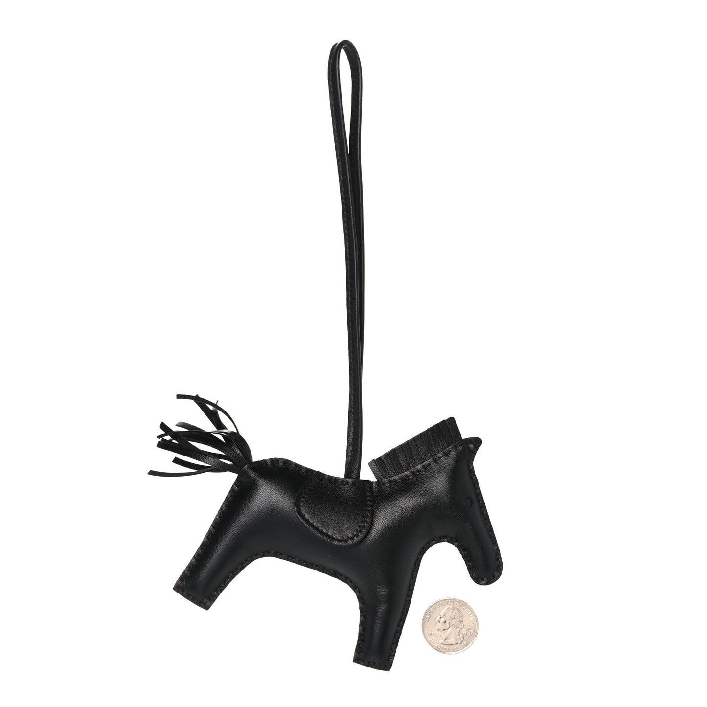 Milo Lambskin Grigri Rodeo Horse Bag Charm GM So Black