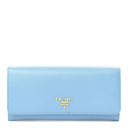 Prada Saffiano Metal Continental Flap Wallet Voyage 1 of 7
