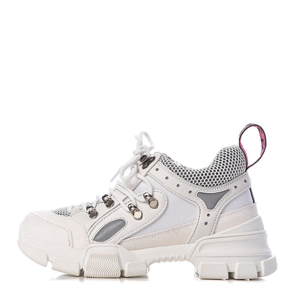 Gucci X SEGA Mesh Calfskin Suede Womens Flashtrek Sneakers 36.5 Great White 1 of 15